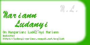 mariann ludanyi business card